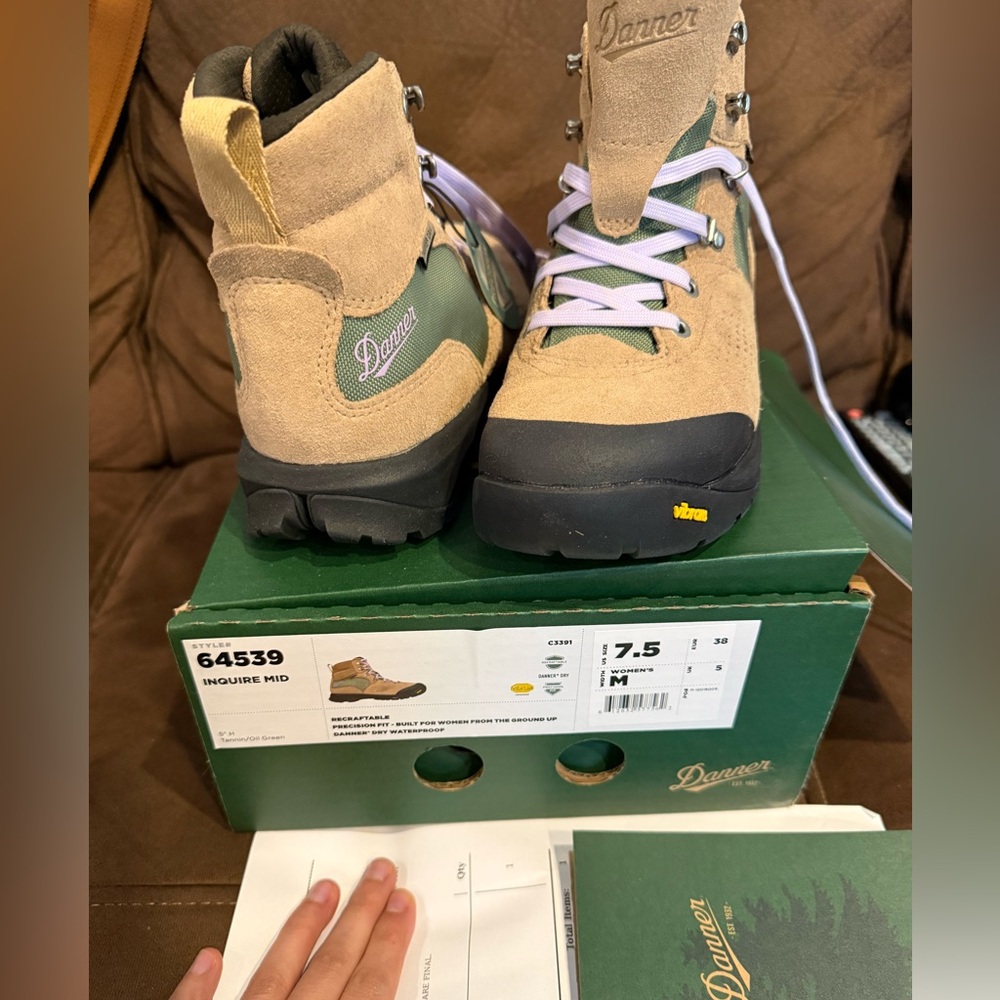 Danner Inquire Mid Boots in Tan and Green